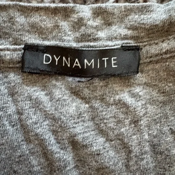 Dynamite Charcoal Gray V-Neck Tank. Size Medium. - Picture 2 of 3